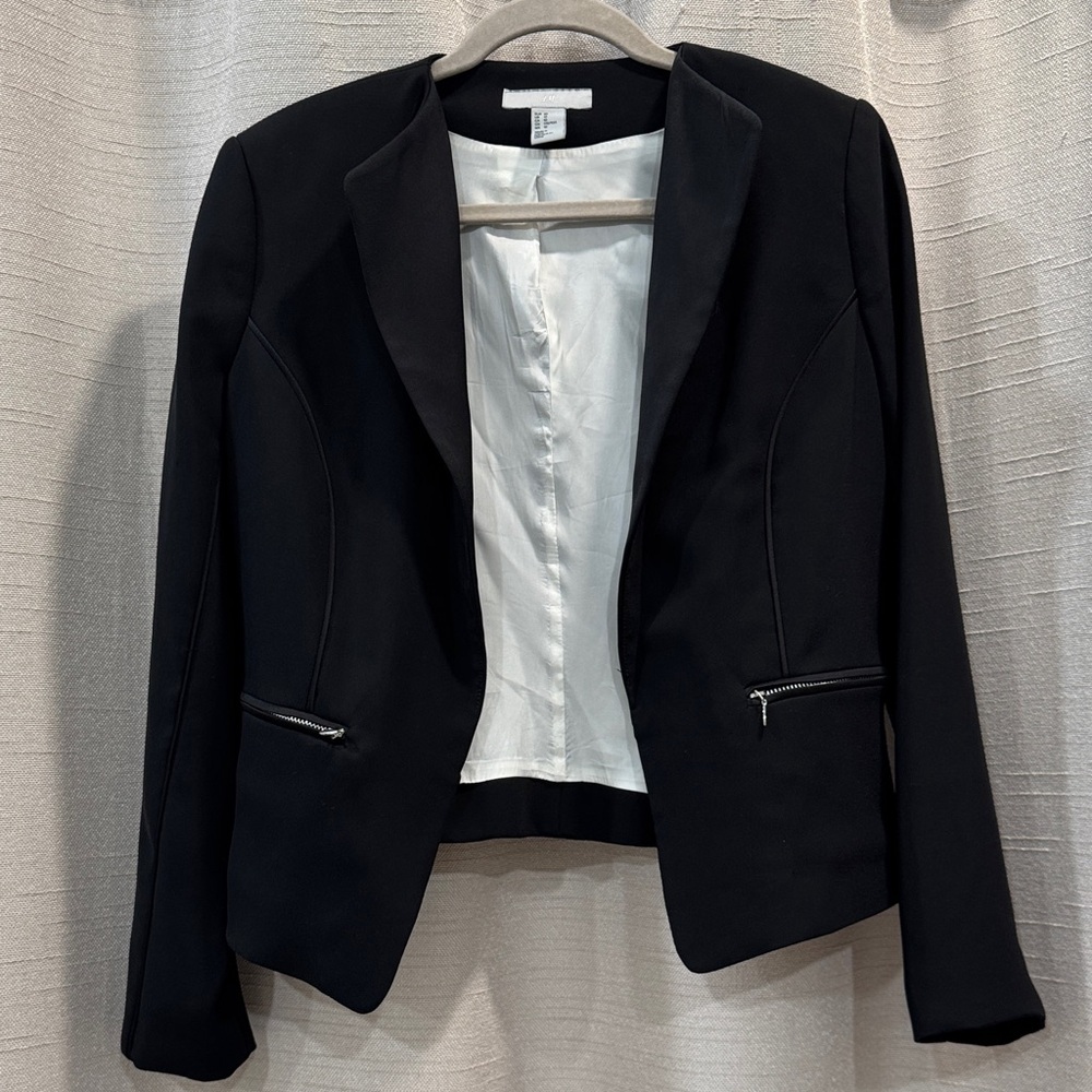 H&M Black Blazer with White Lining